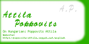 attila poppovits business card